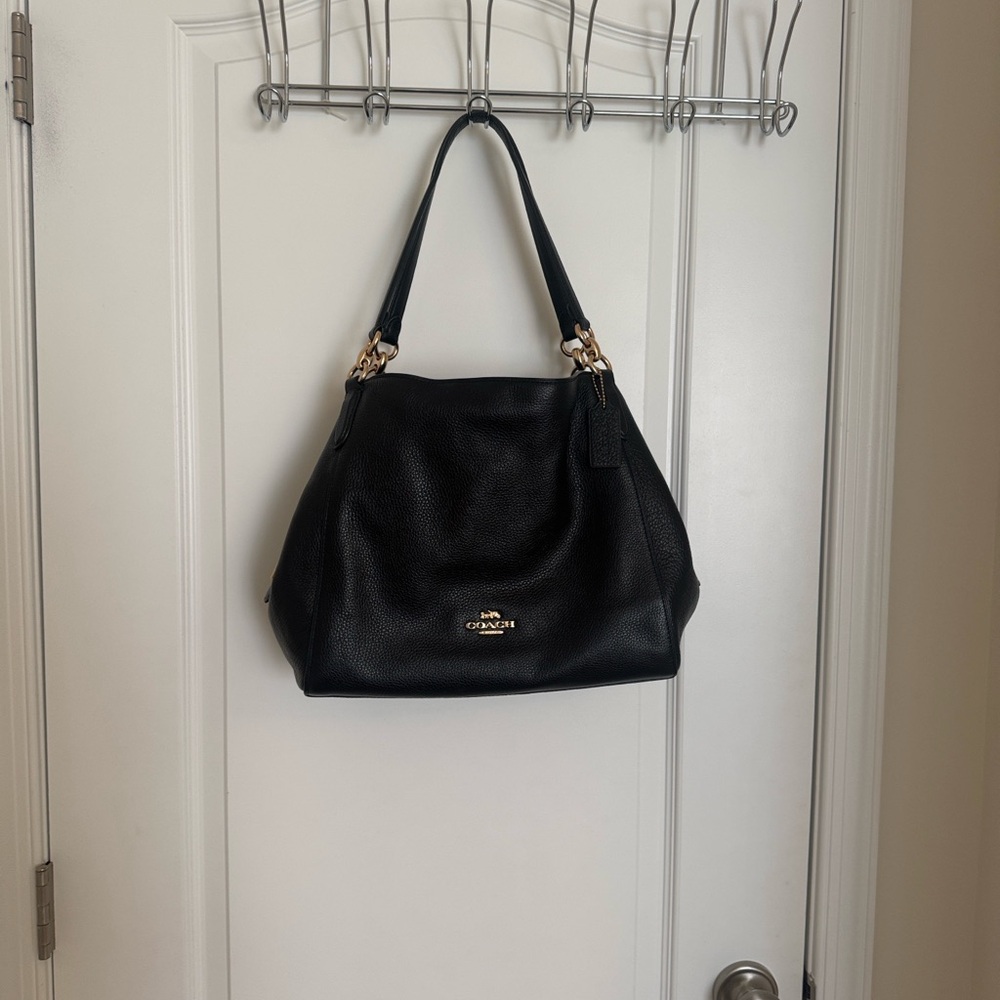 Coach Black Leather Shoulder Bag